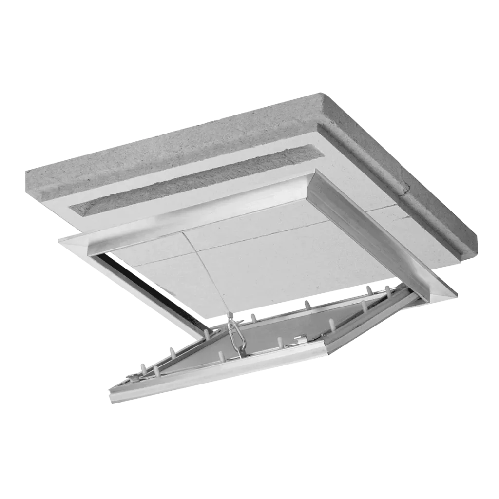 Trappe de visite Alustar Airproof EI30 pour faux plafond, étanche à l'air et à la fumée, 200×200 à 600×600 mm