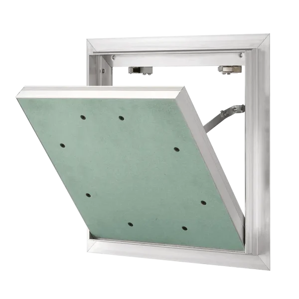 Trappe de visite Alu Quattro en aluminium, étanche à l'air, à la pluie battante et à la fumée, 200×200 à 600×600 mm