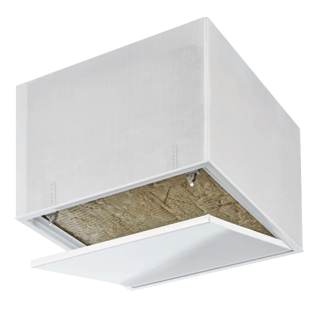 Trappe de visite métallique Tempo Primus Airproof pour bâtiment BBC, étanche à l'air avec isolant 2×160 mm
