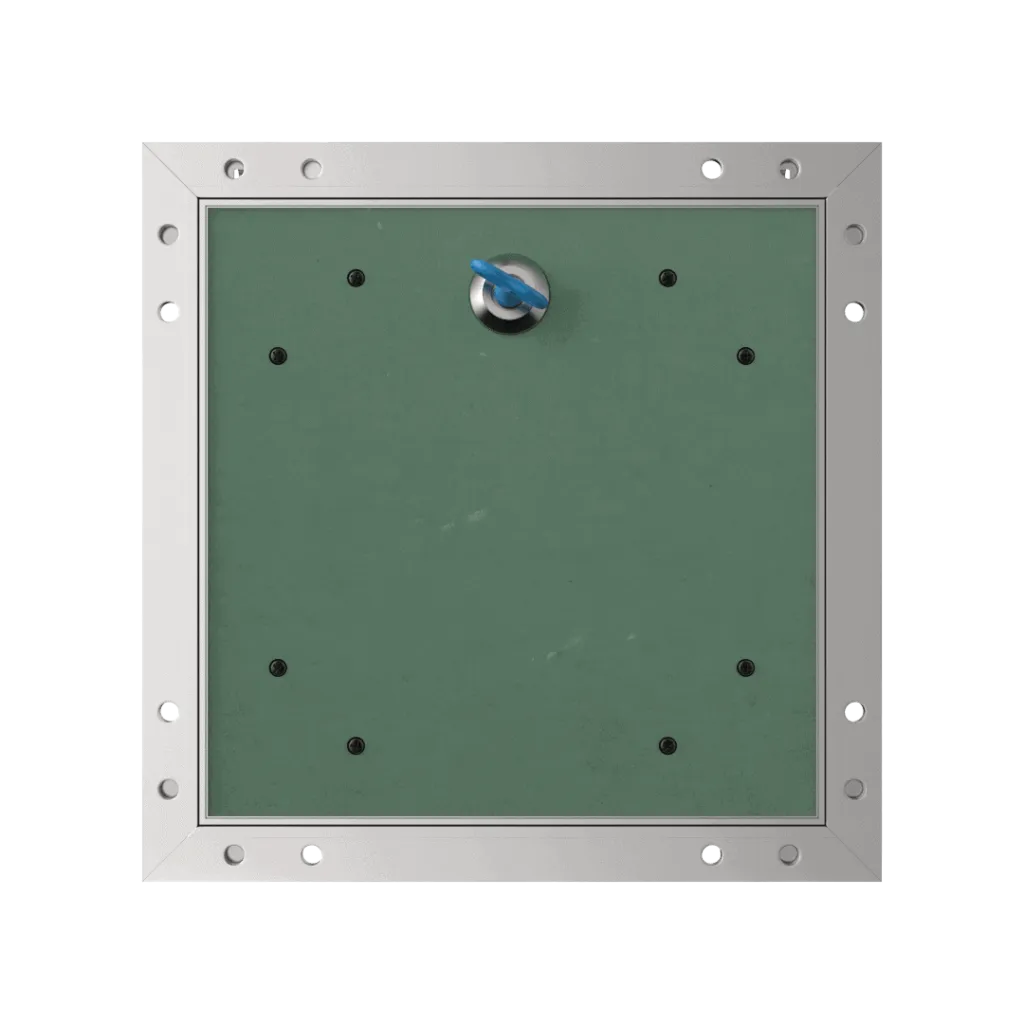 Trappe de visite invisible Tempo Eco Star pour plaque de plâtre BA 13, ouverture à clé carrée 4 pans, 150×300 à 1400×1400 mm