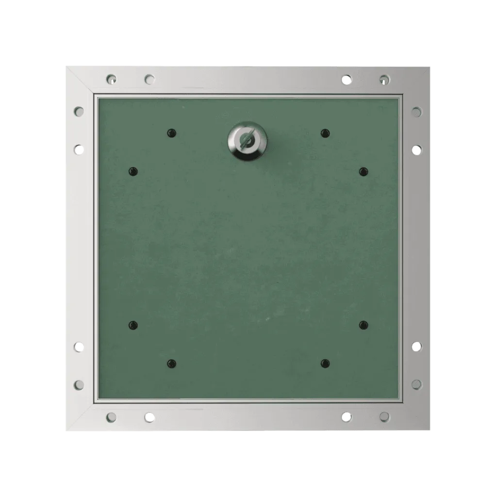 Trappe de visite invisible Tempo Eco Star pour plaque de plâtre BA 13, ouverture à clé cylindrique, 150×300 à 1400×1400 mm