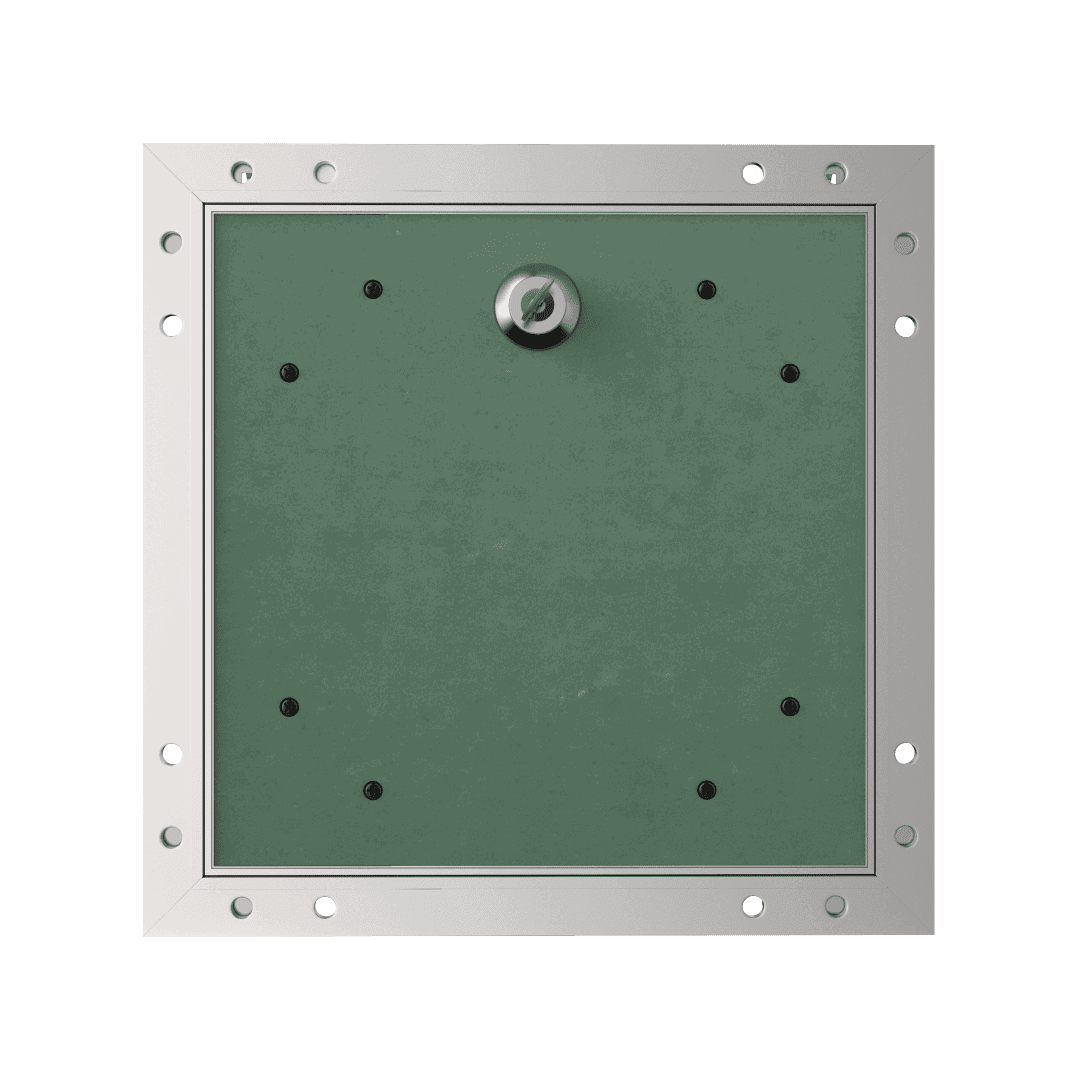 trape-de-visite-plaque-de-platre-alustar-cle-cylindrique.png Trappe de visite invisible Tempo Eco Star pour plaque de plâtre BA 13, ouverture à clé cylindrique, 150×300 à 1400×1400 mm