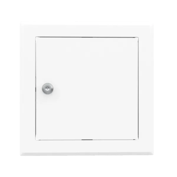 Trappe de visite métallique Tempo Softline à ouverture clé cylindrique, acier laqué blanc, 150×150 à 1200×1200 mm