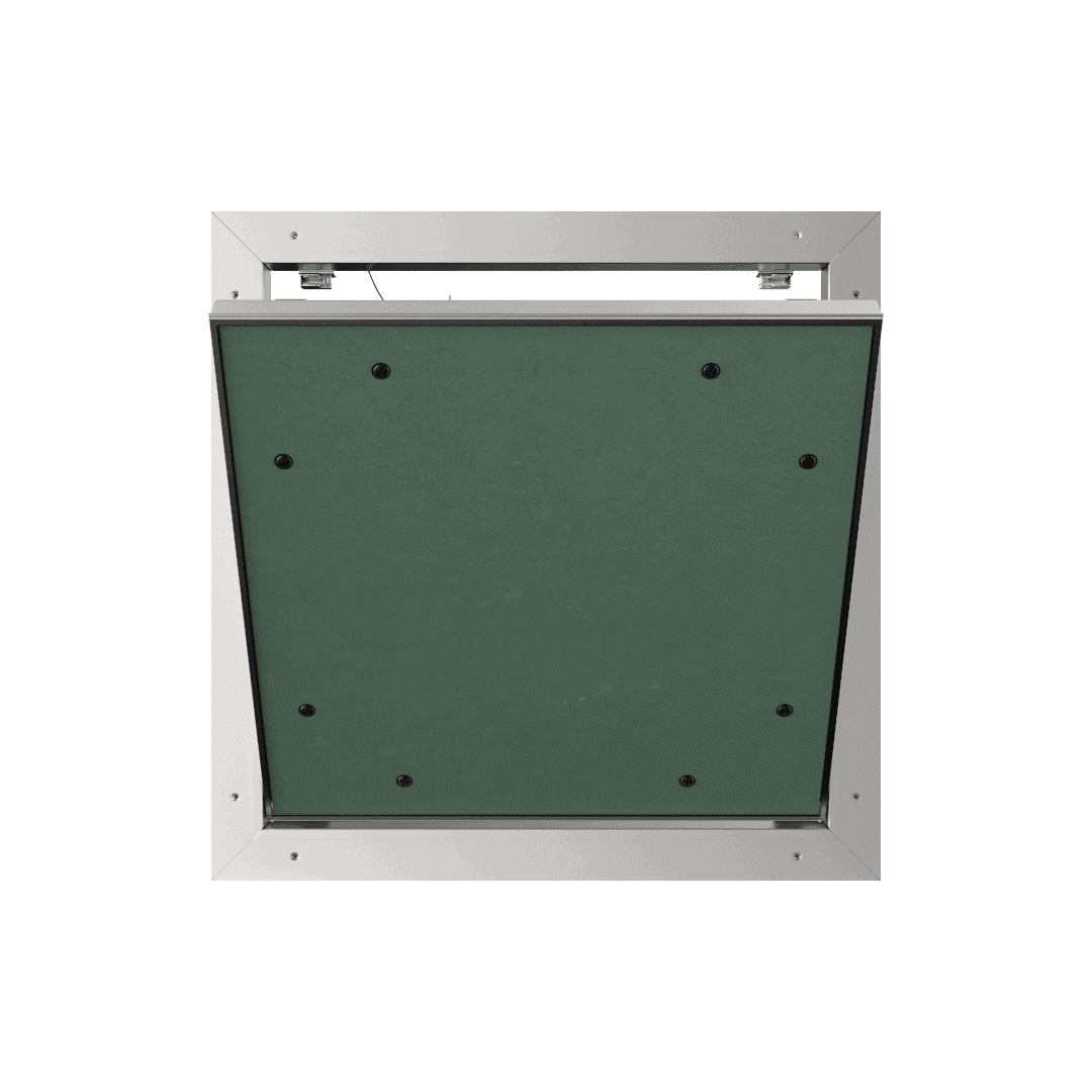 trappe-de-visite-plaque-de-platre-alustar-pousser-lacher-ouvert-1.png Trappe de visite invisible Eco Star pour plaque de plâtre, à carreler ou enduire, 200×200 à 1200×1200 mm