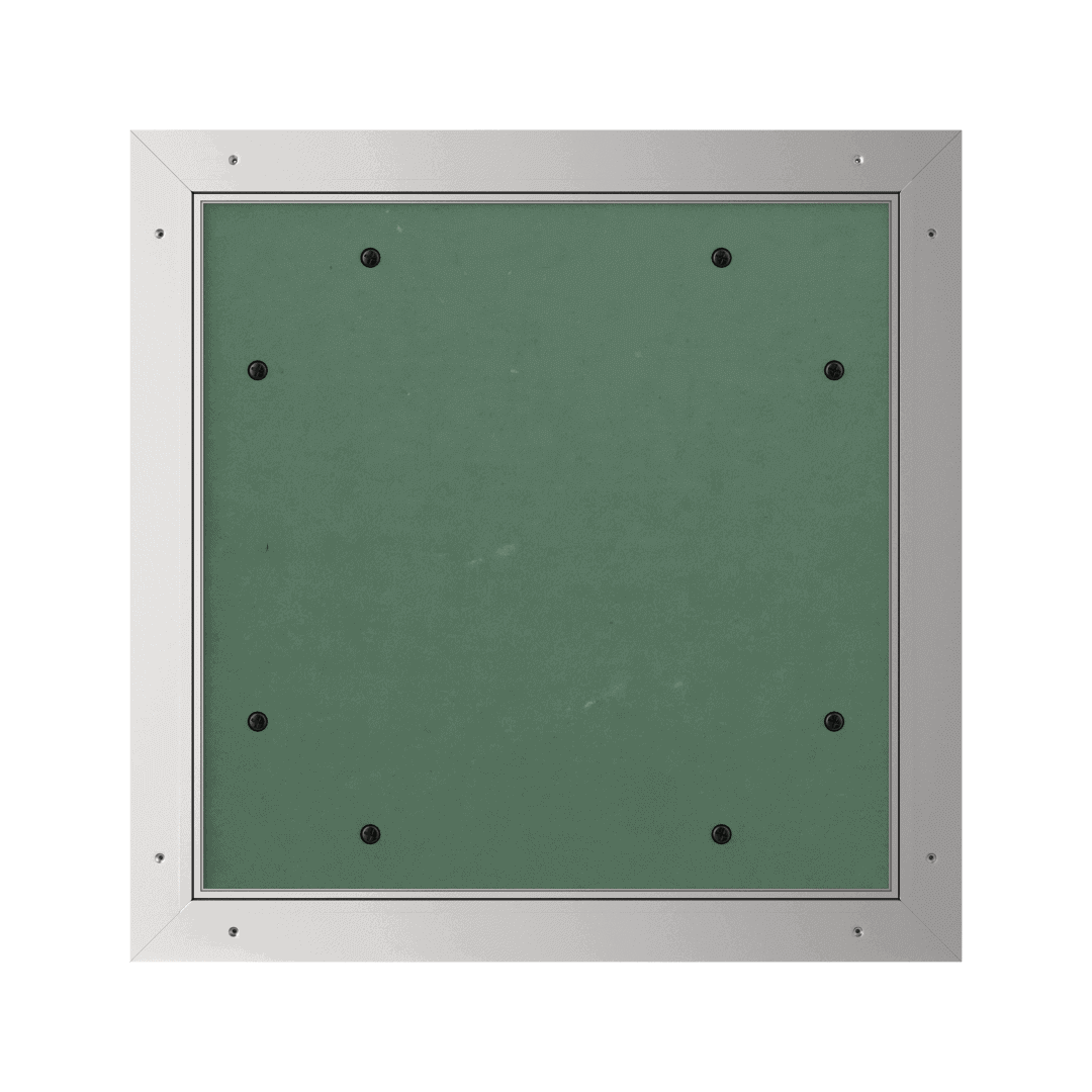 trappe-de-visite-plaque-de-platre-alustar-pousser-lacher.png Trappe de visite invisible Tempo Eco Star pour plaque de plâtre BA 13, ouverture pousser-lâcher, 150×150 à 1400×1400 mm
