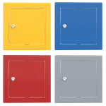 Trappe de visite métallique colorée Tempo Softline, ouverture à clé cylindrique, en 14 coloris RAL, 200×200 à 800×800 mm