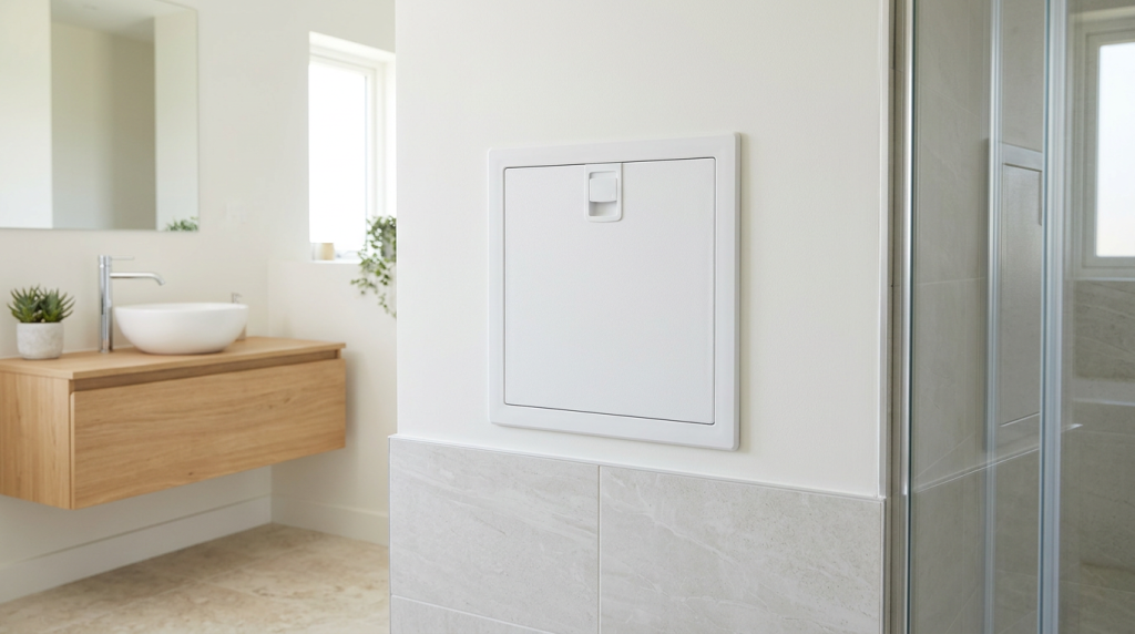 trappe de visite PVC blanc salle de bain humidité