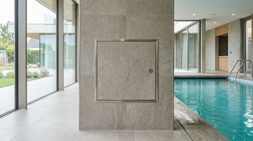 trappe de visite piscine carrelage bord bassin